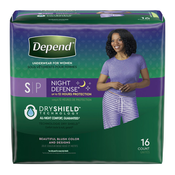 Depend Night Defense Absorbent Underwear, Small