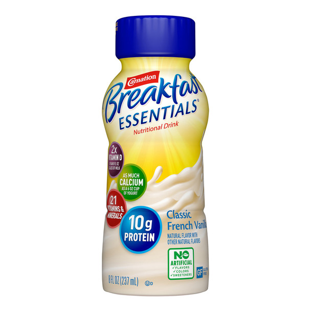 Carnation Breakfast Essentials Vanilla Oral Supplement, 8 oz. Carton