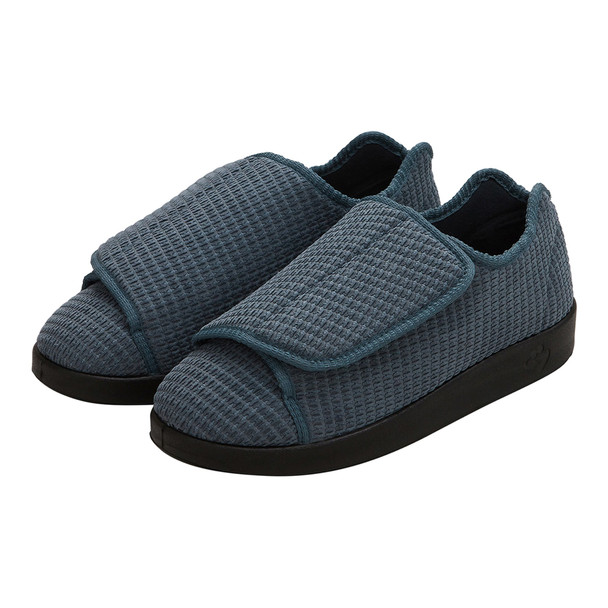 Silverts Men's Double Extra Wide Slip Resistant Slippers, Steel, Size 10