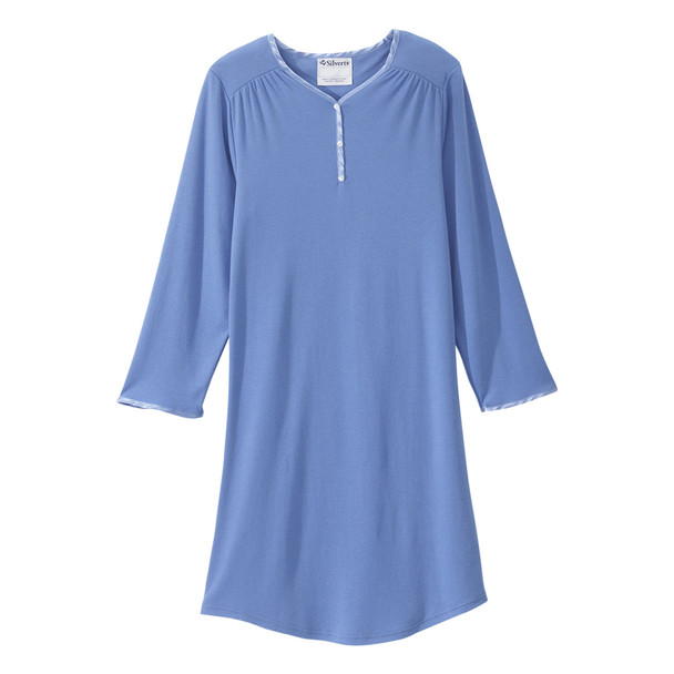 Silverts Shoulder Snap Patient Exam Gown, Medium, Blue