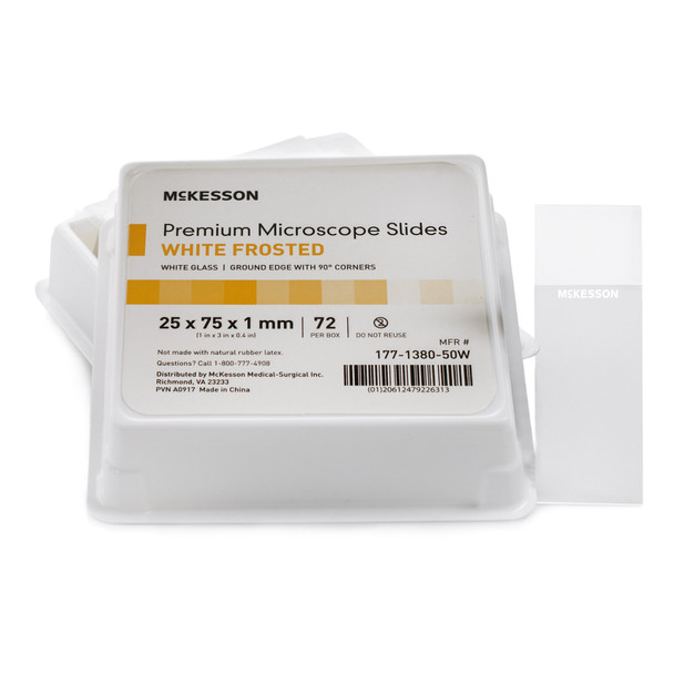 McKesson Frosted Microscope Slide, 25 x 75 x 1 mm