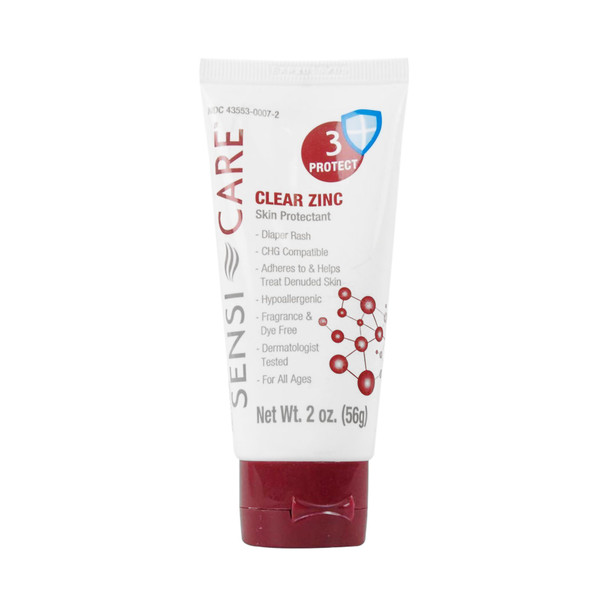 ConvaTec Sensi-Care Clear Zinc Skin Protectant Cream, Unscented, 2 oz. Tube