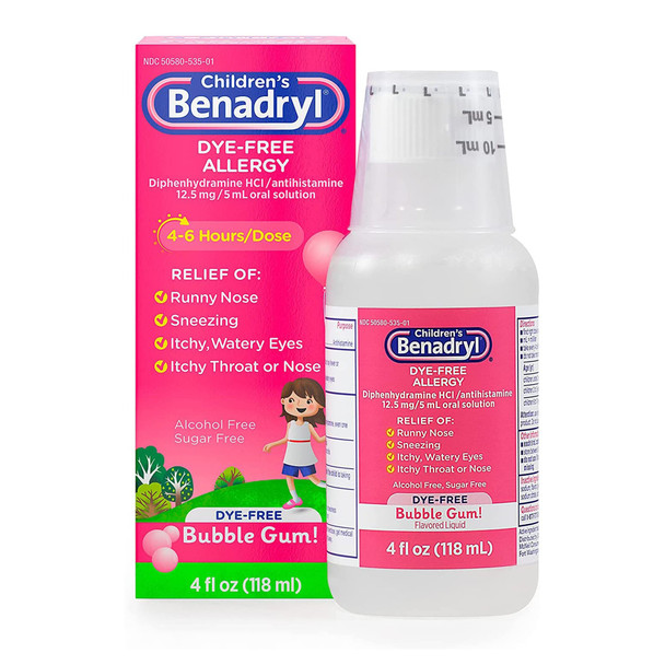 Children's Benadryl Bubble Gum Flavor Children's Allergy Relief