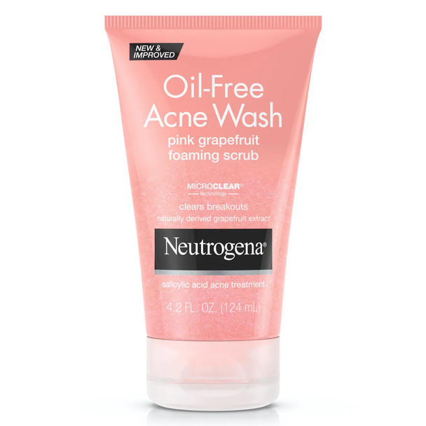 Neutrogena Oil-Free Acne Wash Pink Grapefruit Foaming Scrub, 4.2 oz.