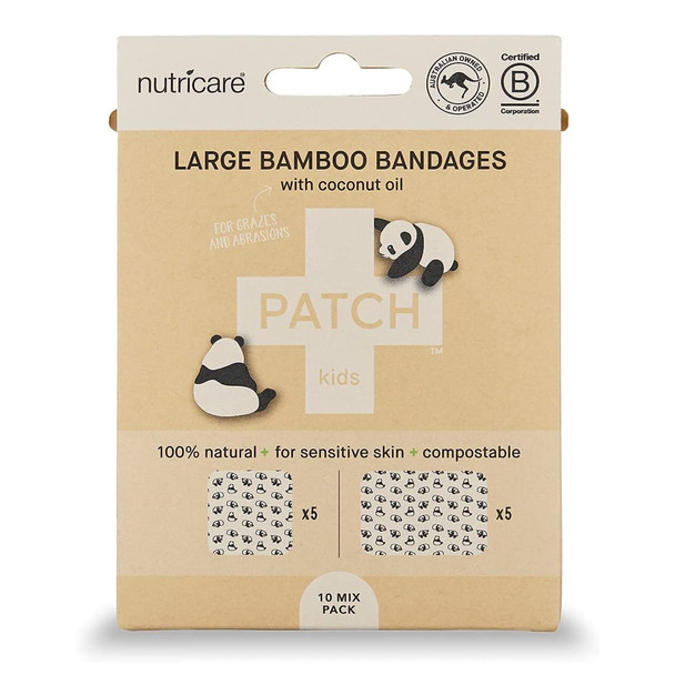 Patch Kids (Panda Design) Adhesive Strip with Coconut Oil, 2 x 3 Inch / 3 x 3 Inch