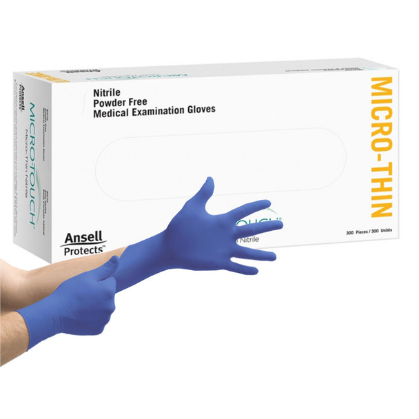 Micro-Touch Micro-Thin Exam Glove, Small, Blue
