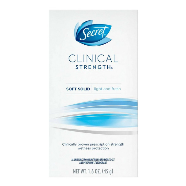Antiperspirant / Deodorant Secret Clinical Strength Solid 1.6 oz. Light and Fresh Scent