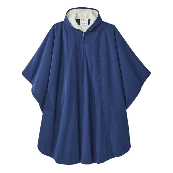 Silverts Warm Wheelchair Cape with Hood, Navy Blue