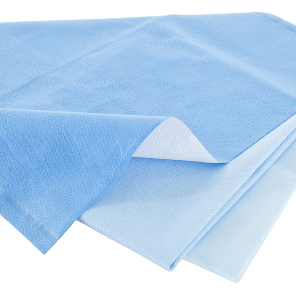 QUICK CHECK* H100 Sterilization Wrap White / Blue 54 X 54 Inch Dual Layer SMS Polypropylene Steam / EO Gas / Hydrogen Peroxide