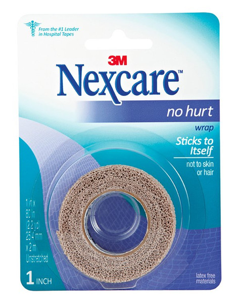 3M Nexcare No Hurt Hypoallergenic Material Medical Tape, 1 x 80 Inch, Tan