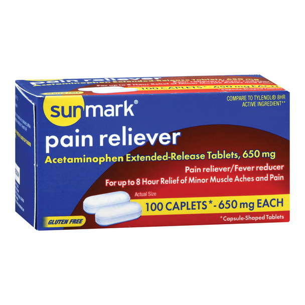 Pain Relief sunmark 650 mg Strength Acetaminophen Capsule 100 Per Bottle