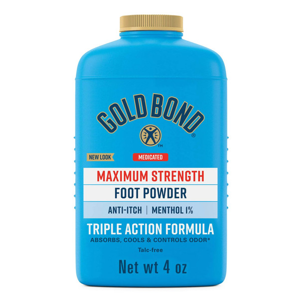 Foot Powder Gold Bond Maximum Strength 4 oz. Scented Shaker Bottle Menthol 1%