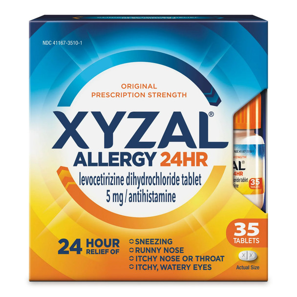 Allergy Relief XYZAL Allergy 24HR 5 mg Strength Tablet 35 per Bottle