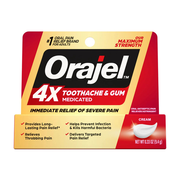 Oral Pain Relief Orajel 4X Oral Cream