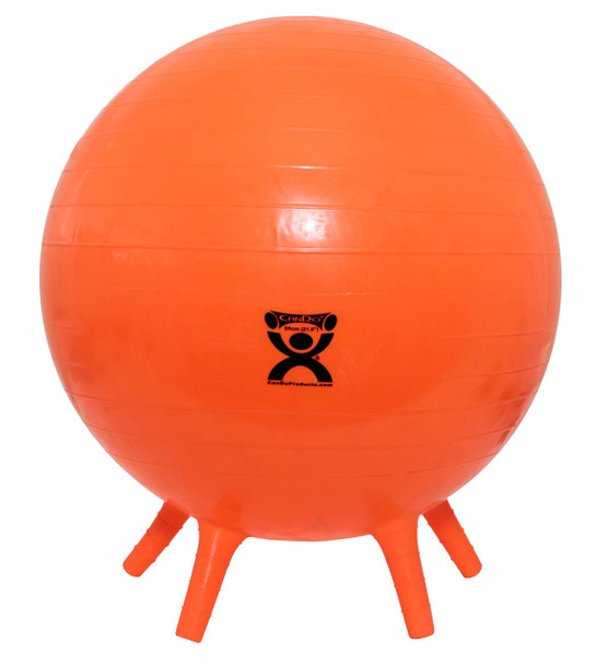 Inflatable Exercise Ball with Stability Feet CanDo Orange 1/EA