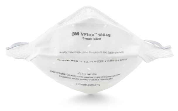 Particulate Respirator / Surgical Mask 3M VFlex Medical N95 ASTM F1862 Elastic Strap Small 400/CS