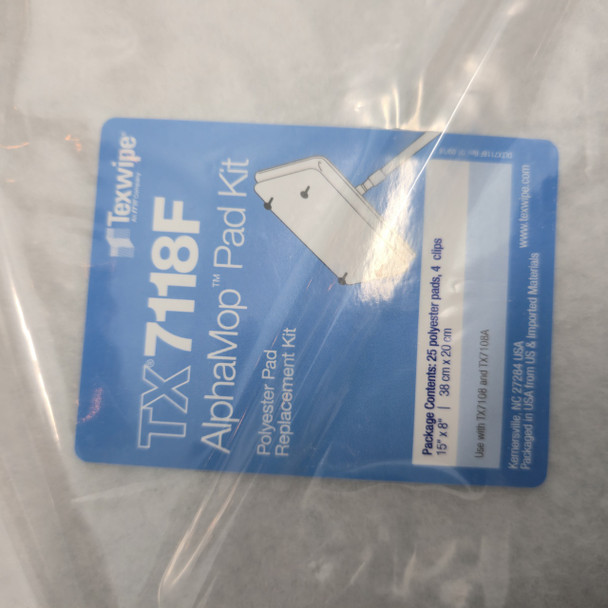 Cleanroom Mop PAD Kit Texwipe AlphaMop White Polyester Disposable 75/CS