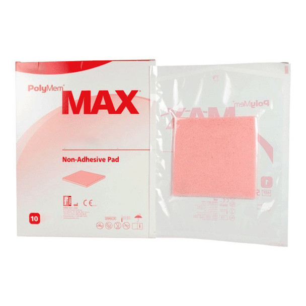 Foam Dressing PolyMem Max 3 X 3 Inch Without Border Film Backing Nonadhesive Square Sterile 40/CS