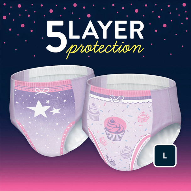Female Youth Absorbent Underwear GoodNites Pull On with Tear Away Seams Large Disposable Heavy Absorbency 34/CS