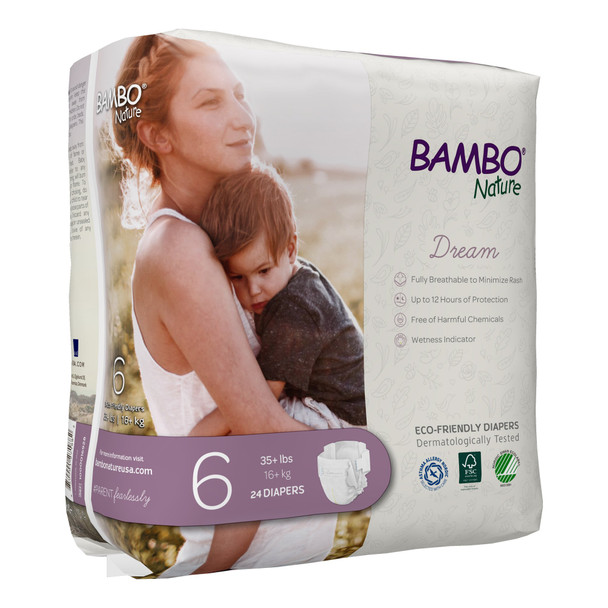 Unisex Baby Diaper Bambo Nature Size 6 Disposable Heavy Absorbency 144/CS Unisex Baby Diaper Bambo Nature Size 6 Disposable Heavy Absorbency 144/CS