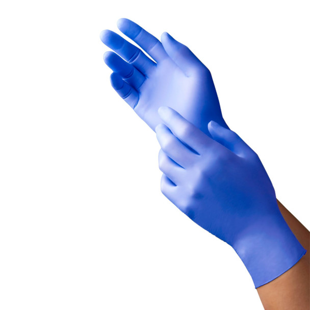 Exam Glove NEW AGE 9128 Series X-Small NonSterile Nitrile Standard Cuff Length Textured Fingertips Violet Blue Chemo Tested / Fentanyl Tested 2500/CS