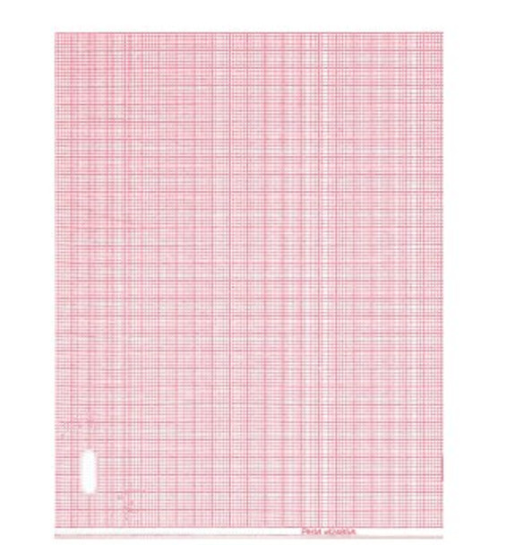 Recording Chart Paper Hewlett Packard Chart Paper 8-1/2 Inch X 183 Foot Z-Fold Red Grid 200/PK