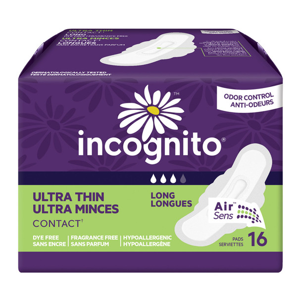 1248698_CS Feminine Pad Incognito Ultra Thin with Wings Super Absorbency 192/CS