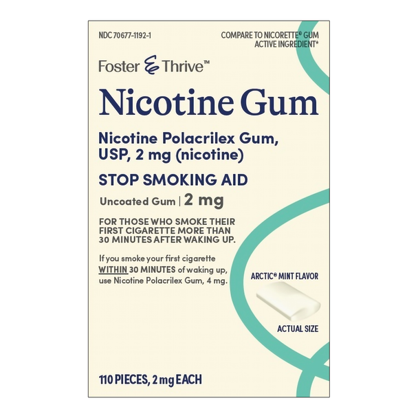 Stop Smoking Aid Foster & Thrive 2 mg Strength Gum 1/PK MINT