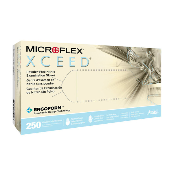 Exam Glove XCEED Large NonSterile Nitrile Standard Cuff Length Textured Fingertips Blue Not Rated 2500/CS