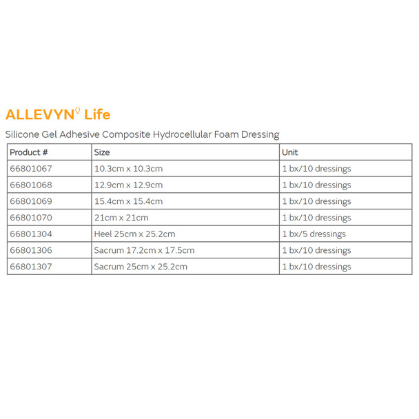 Foam Dressing Allevyn Life 8-1/4 X 8-1/4 Inch With Border Film Backing Silicone Gel Adhesive Quadrilobe Sterile 40/CS