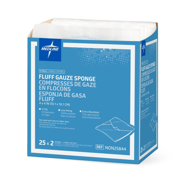 Fluff Dressing Bulkee II 4 X 4 Inch 12-Ply Sterile 2 per Pack 25/BX