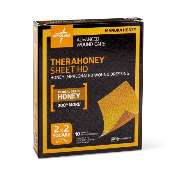 Honey Impregnated Wound Dressing TheraHoney HD Square 2 X 2 Inch Sterile 10/BX