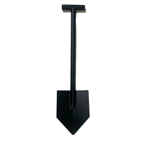 Close-up picture featuring an Aluminess Off Road Shovel on a white background.