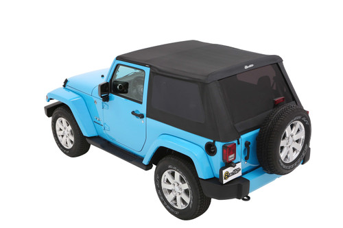 Trektop® Slantback Soft Top - Jeep 2007-18 Wrangler JK; 2-Door; Premium Black Twill