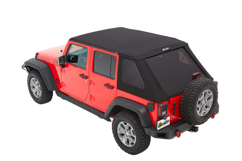 Trektop® Slantback Soft Top - Jeep 2007-18 Wrangler JK; 4-Door; Black Diamond