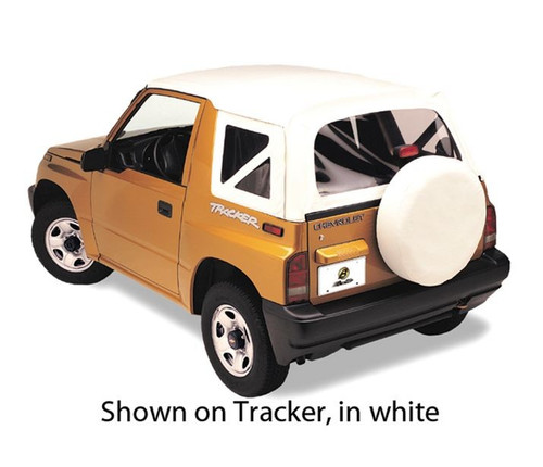 Replace-A-Top For OEM - '95-98 Tracker/Sidekick (White Denim; Clear Windows; No Door Skins Included)