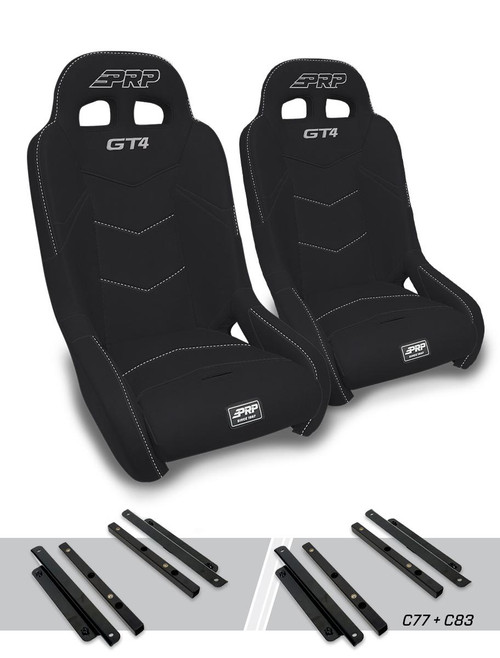 GT4 Suspension Seats Kit for Polaris General, RZR S 900, 900 Trail, Trail, XP 1000, Turbo, Turbo S (Pair)