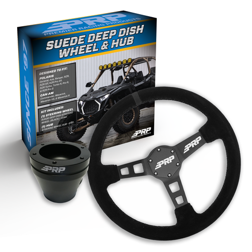 PRP Deep Dish Suede Steering Wheel Kit with UTV Hub