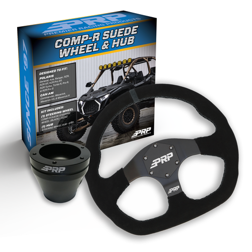 PRP Suede D-Shape Steering Wheel Kit with UTV Hub