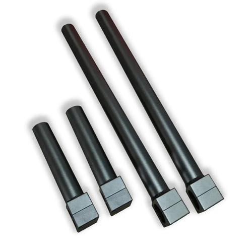 Image displaying a rear door bike rack/box option kit, consisting of two longer and two shorter black cylindrical bars.