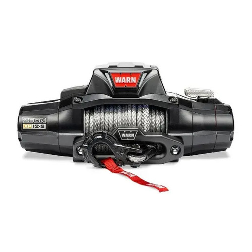 Warn Zeon XP 12S winch with synthetic rope and front-facing view.