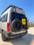 Mercedes Sprinter van featuring Aluminess Rear Door Ladder rack system.
