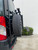 Close-up picture featuring Aluminess Driver Side Rear Door Box/Tire Rack on a Ford Transit van.