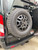 Close-up picture featuring Aluminess Driver Side Rear Door Box/Tire Rack on a Ford Transit van.