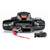Warn Zeon XD 14S winch with synthetic rope and remote, front view.