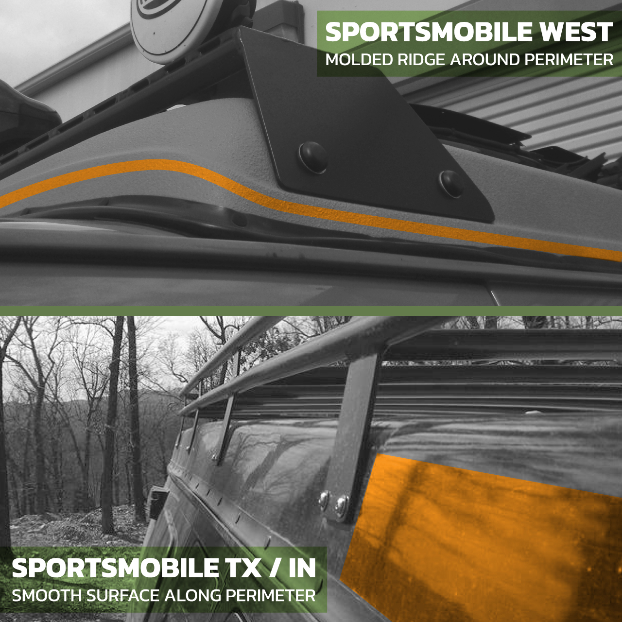 Graphic displaying the main differences between Sportsmobile West versus Texas/Indiana.