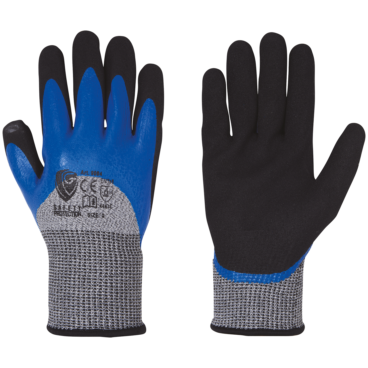 Guanti da Lavoro Spalmati in Nitrile AP Grip Nero/Blu