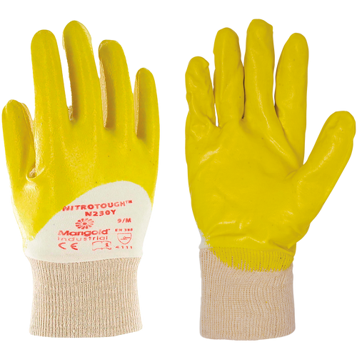 Guanti da Lavoro Spalmati in Nitrile NBR Giallo Nitrotough N230Y