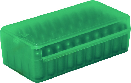 MTM AMMO BOX 9MM LUGER/.380ACP - 50-ROUNDS SIDE SLIDE CL GREEN