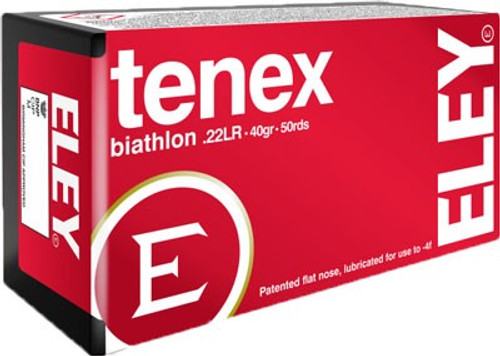 ELEY TENEX BIATHLON 22LR 40GR - 50RD 100BX/CS FLAT NOSE